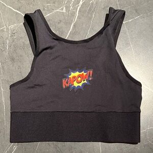 Ultracor Black Sports Bra with Comic Print